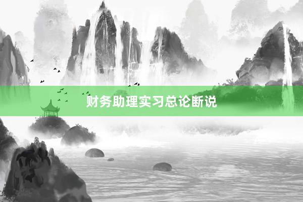 财务助理实习总论断说