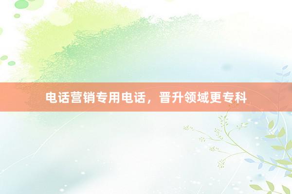 电话营销专用电话，晋升领域更专科